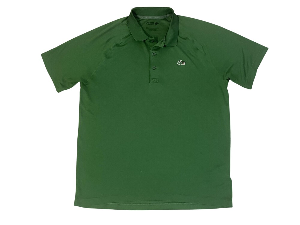 Lacoste Sport Polo Shirt Mens XL Green Ultra Dry Golf Performance Athletic
